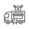 Asian food truck vector, Food truck line style editable stroke icon
