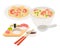 Asian food vector. Japanese food illustrations. Chinese, thai food flat, cartoon style