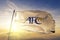 Asian Football Confederation logo flag textile cloth fabric waving on the top sunrise mist fog