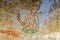 Asian fresco with women traditional outfit Sigiriya ancient rock