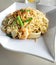 Asian fried noodles meal chow mein