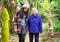 Asian girl having a walk with her grandma