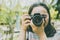 Asian Girl Teen using DSLR Camera Photography