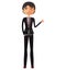 Asian Glad young businessman showing thumb up cartoon vector