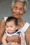 Asian Grandmother with baby