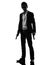 Asian gunman killer standing silhouette