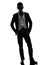 Asian gunman killer standing silhouette