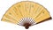 Asian hand fan with hieroglyphs