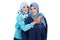 Asian hijab woman hugs her mother for loving her