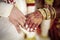 Asian Hindu Wedding Couples Hand together