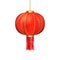 Asian holiday decoration chinese paper lantern sign isolated icon 3d realistic design vector illustration