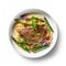 Asian-inspired Noodles Dish With Roasted Herring Steak And Asparagus