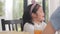 Asian Japanese daughter bored with food. Lifestyle kids sad dislike food upset breakfast meal in the kitchen at home in the