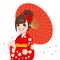 Asian Japanese Umbrella Woman