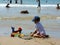 Asian kid, Vietnamese beach