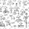 Asian lifestyle people, seamless pattern for your design