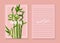 Asian lucky bamboo grass template on pink background. Modern jungle nature poster, evergreen eco freindly design.  Long greenery