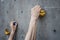 Asian male Climbing focus on hands