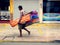 Asian man selling or peddling bed cushion