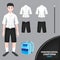 Asian man university and high school uniform set , Thai uniform version 4