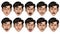 Asian man in various face expression