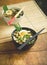 Asian miso soup in bowls