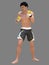 Asian Mixed Martial Artist 3D Render