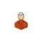 Asian monk vector icon symbol religion isolated on white background