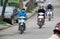 Asian motorbike traffic on the street