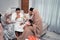 Asian muslim family break fasting together