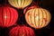 Asian oriental lanterns lighted up