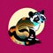 Asian Palm Civet Animal Style Print Design Logo. Generative AI.