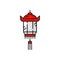 Asian paper lamp isolated oriental lantern icon