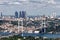 From Asian part of Istanbul, a panoramic view of Bosphorus intercontinental bridge with Europe as background