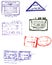 Asian passport stamps vectors