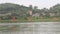 Asian people boating head dragon boat on the river