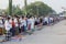 Asian people praying to Allah outdoors