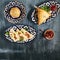 Asian Pies Collection with Qutab and Samosa Top View