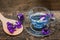 Asian pigeonwings or Butterfly Pea Heabal hot drinking tea refresh Thai herb