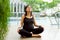 Asian pregnant woman meditate