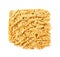 Asian ramen instant noodles on white background