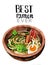 Asian ramen noodles in bowl