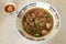 Asian rice noodle recipe with meat and meatball