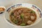 Asian rice noodle recipe with meat and meatball