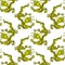 Asian seamless pattern, yellow-black dragons on a white background. Legendary Chinese characters. design for textiles