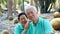 Asian senior couple in Cactus botanic garden