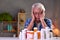 Asian senior man with his medicine bottles