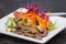Asian Sliced Beef Salad with red cabbage and Carrots