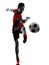 Asian soccer player young man silhouette