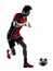 Asian soccer player young man silhouette